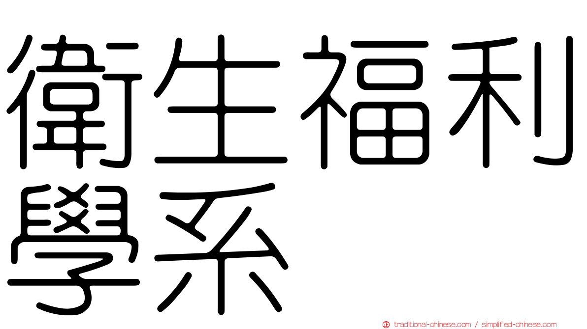 衛生福利學系