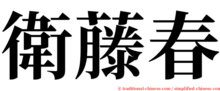 衛藤春 serif font