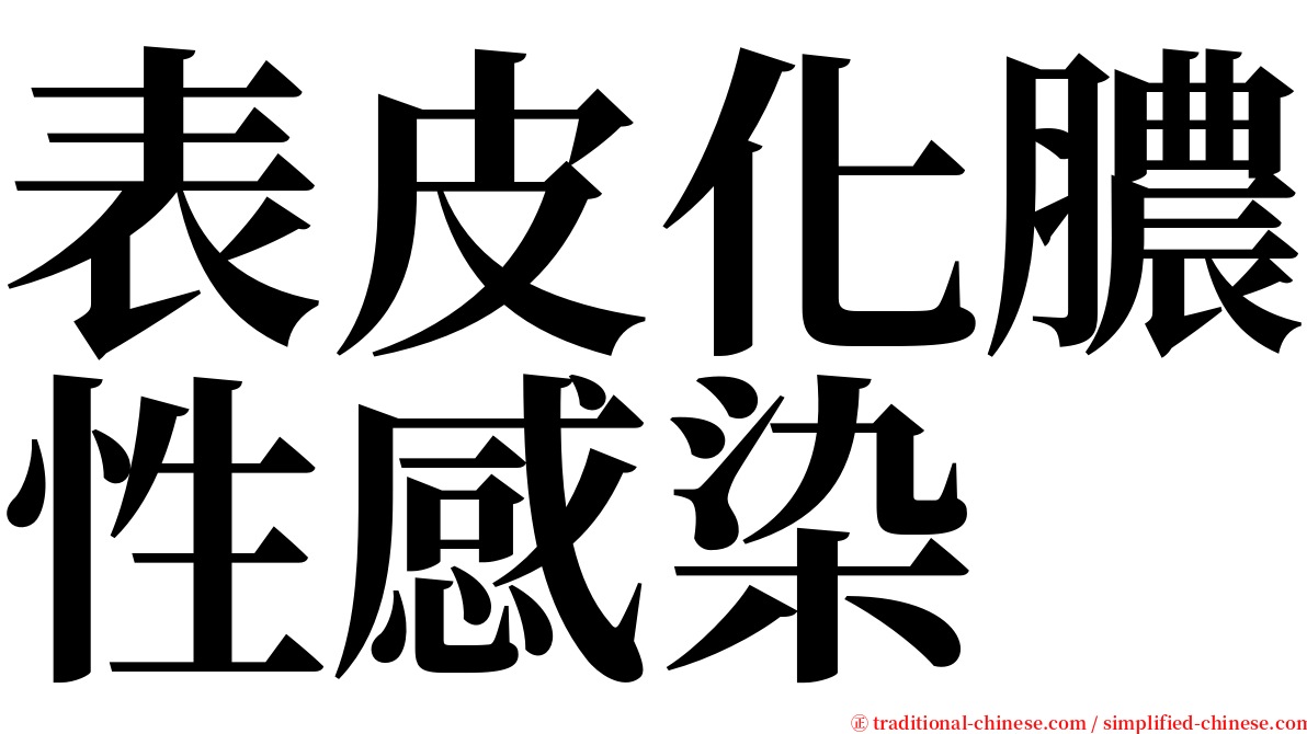 表皮化膿性感染 serif font