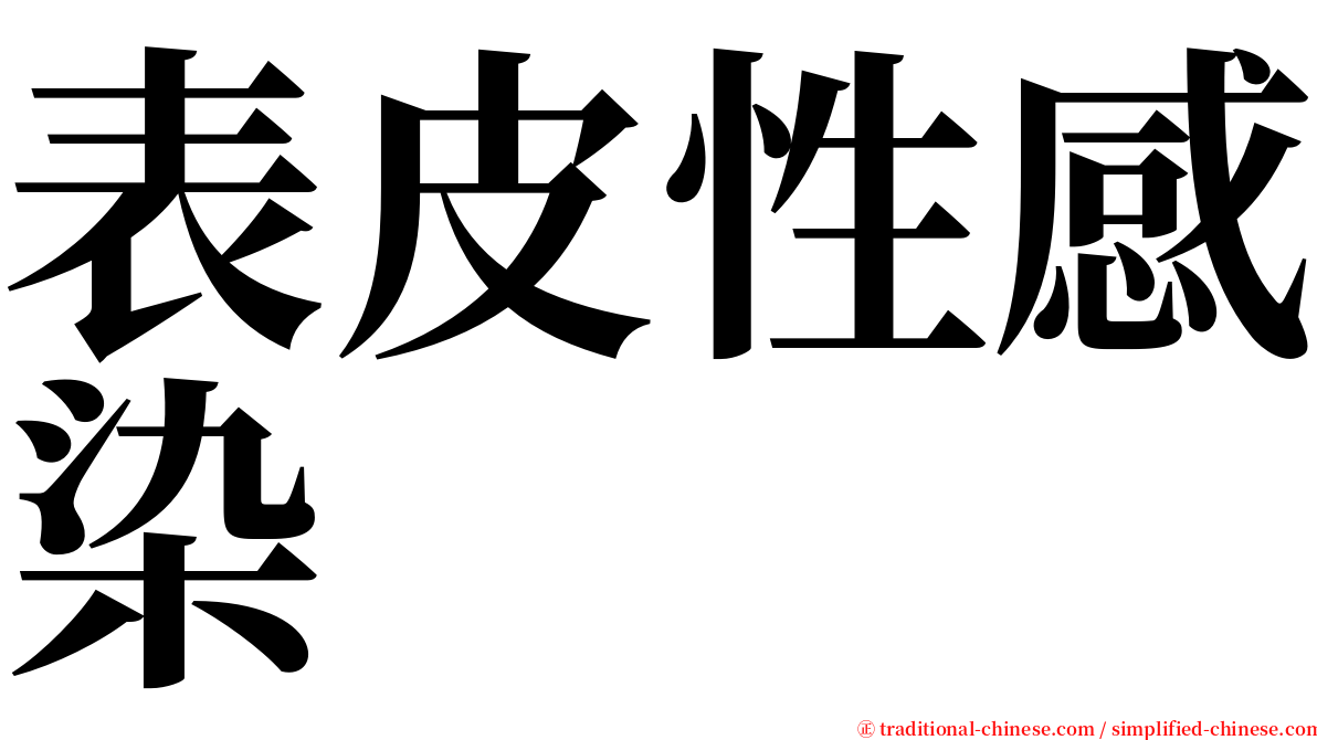 表皮性感染 serif font