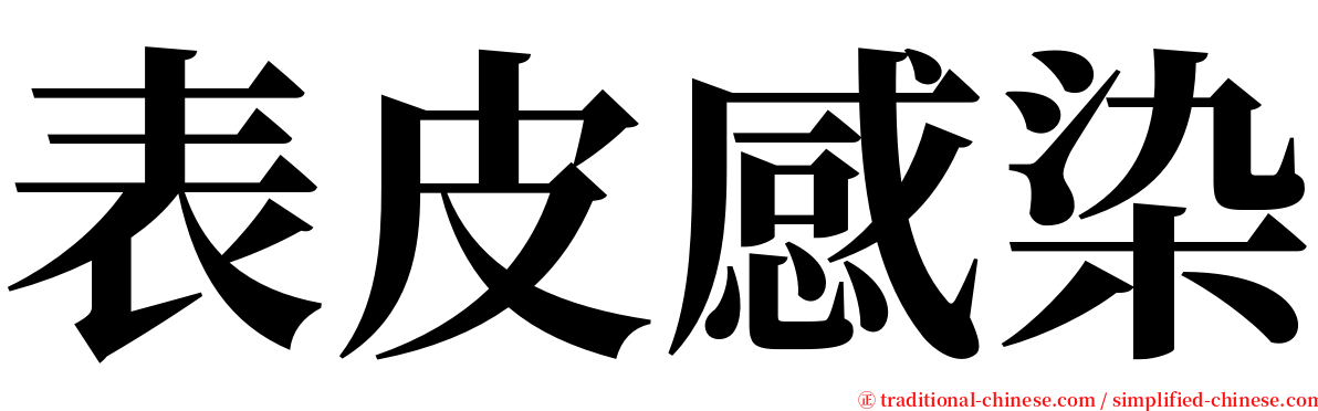 表皮感染 serif font