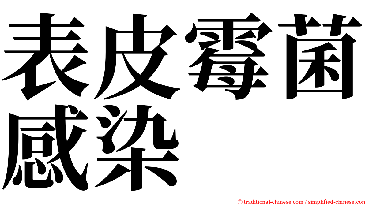 表皮霉菌感染 serif font