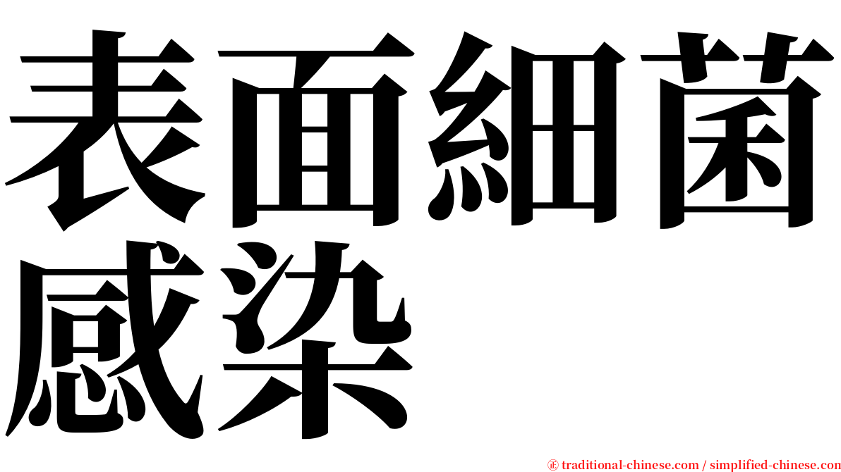 表面細菌感染 serif font