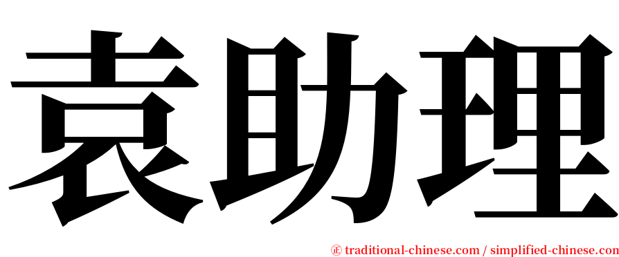 袁助理 serif font