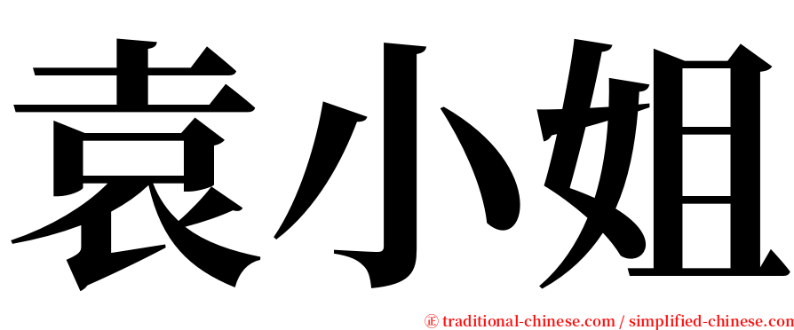 袁小姐 serif font