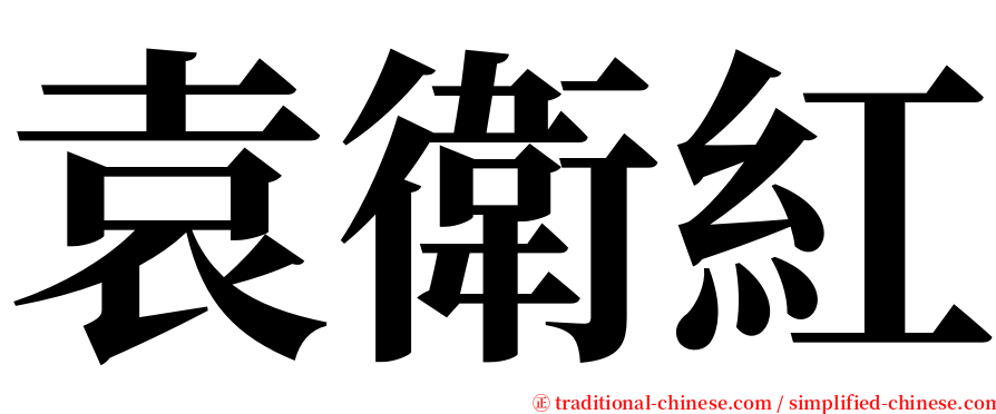袁衛紅 serif font