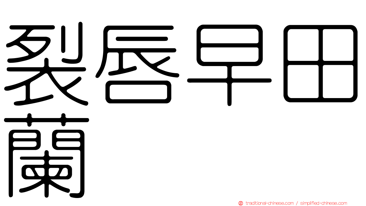 裂唇早田蘭