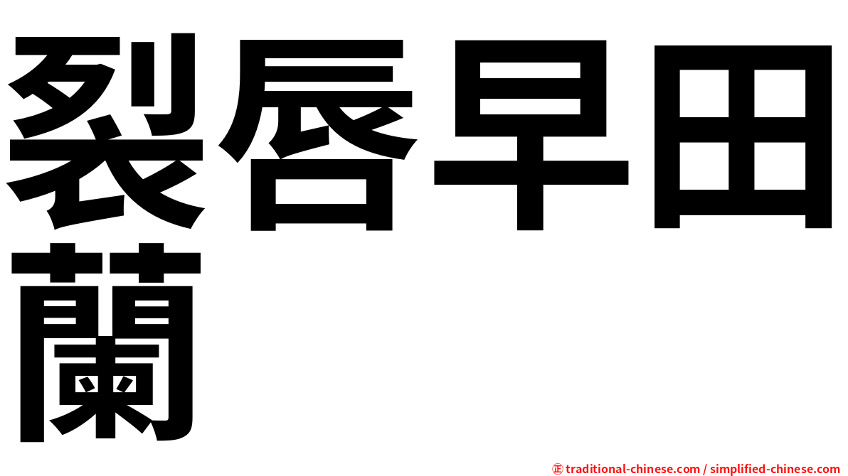 裂唇早田蘭