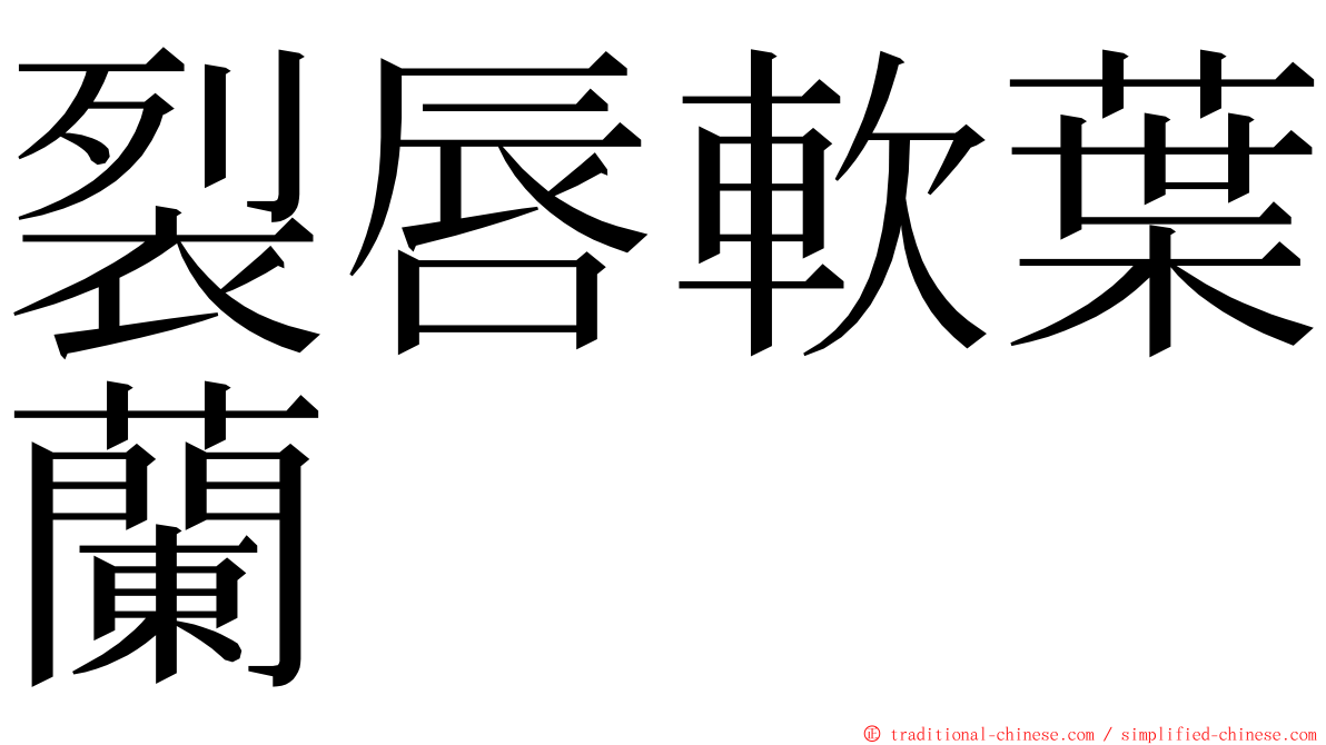 裂唇軟葉蘭 ming font
