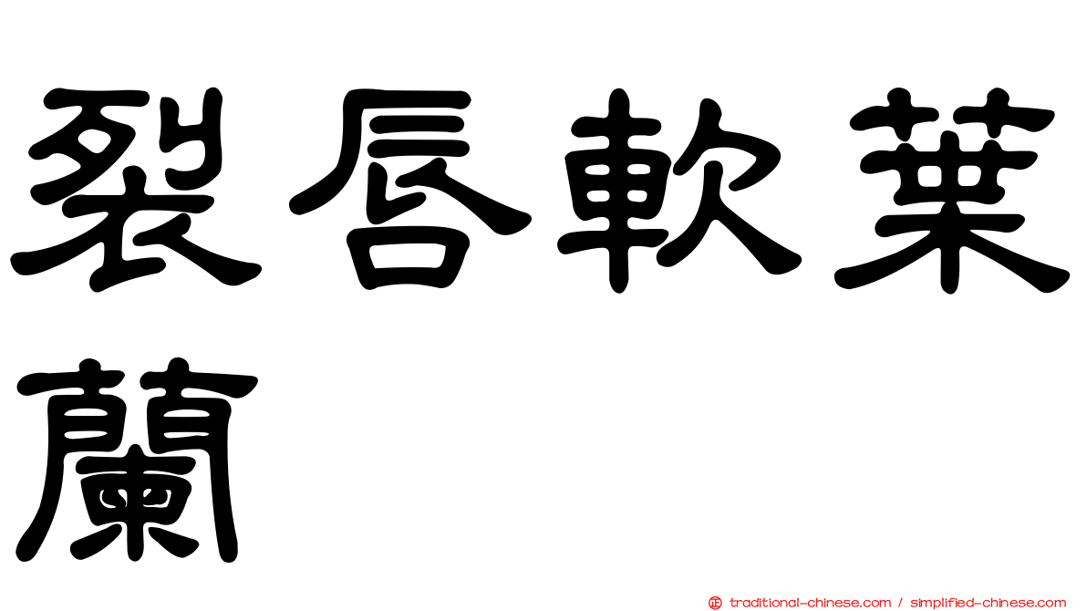 裂唇軟葉蘭