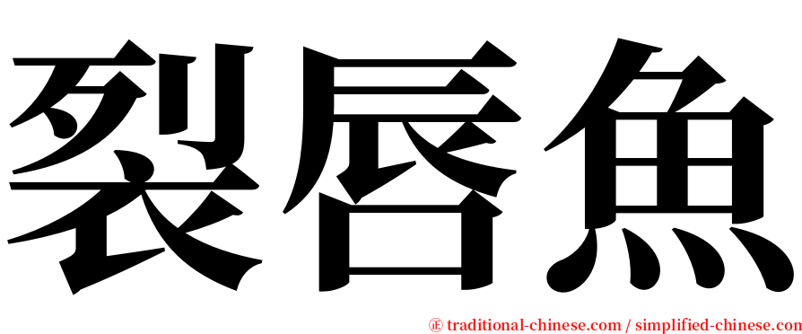 裂唇魚 serif font
