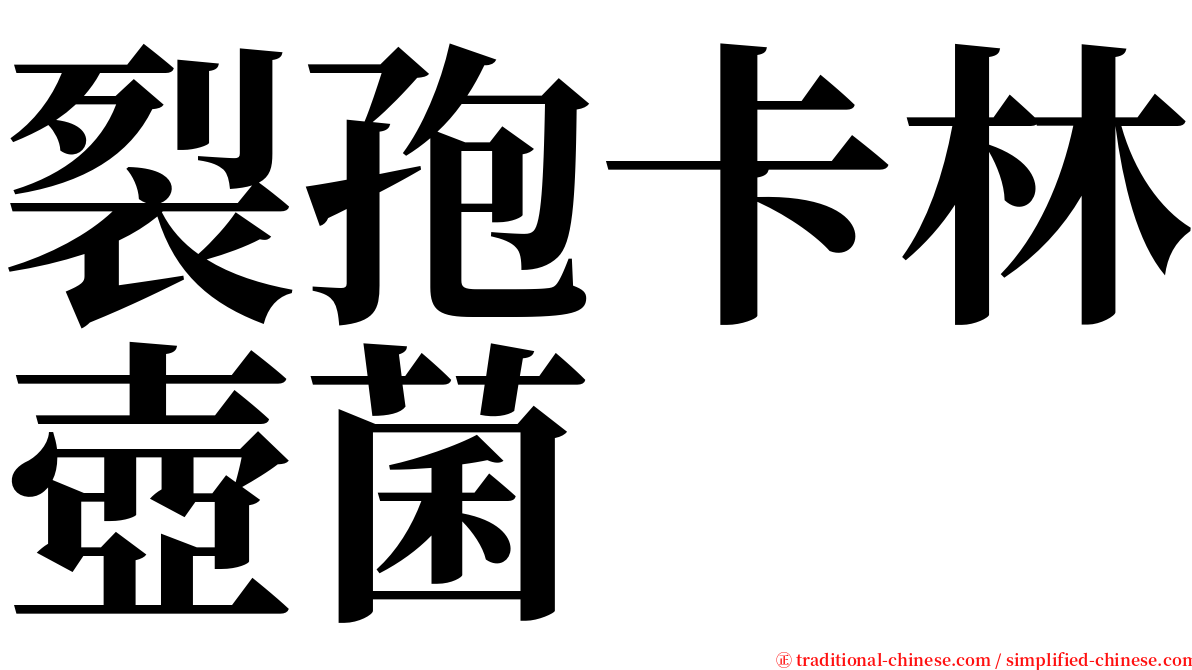 裂孢卡林壺菌 serif font