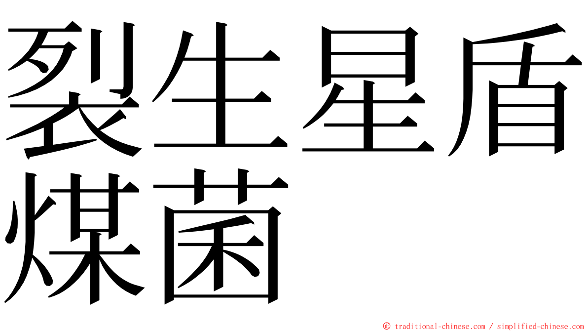裂生星盾煤菌 ming font
