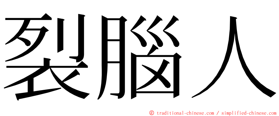 裂腦人 ming font