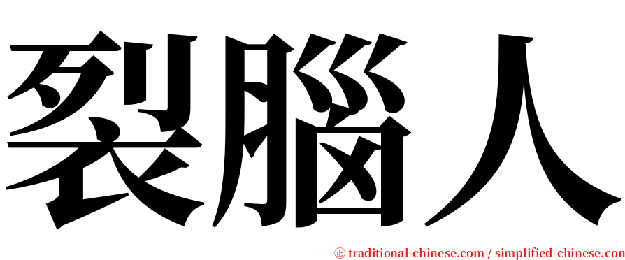 裂腦人 serif font