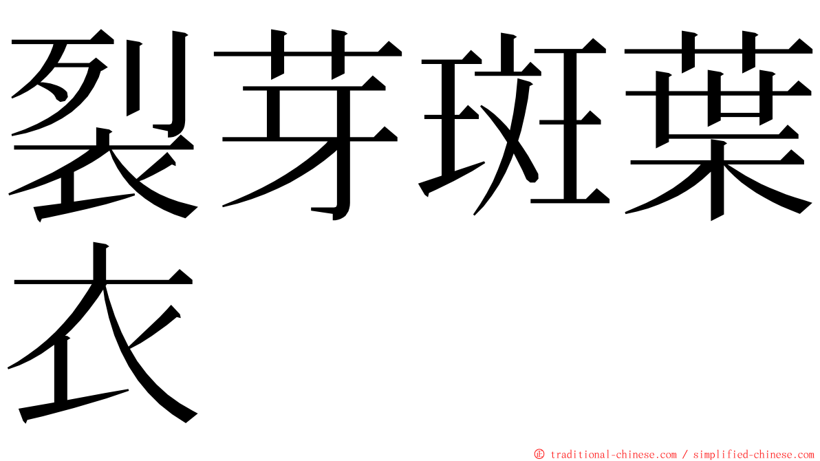 裂芽斑葉衣 ming font