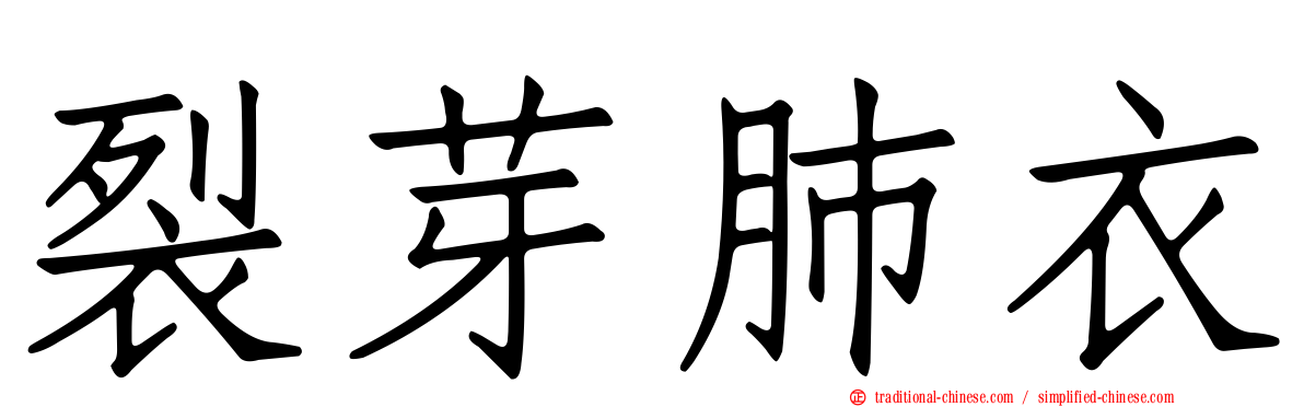 裂芽肺衣
