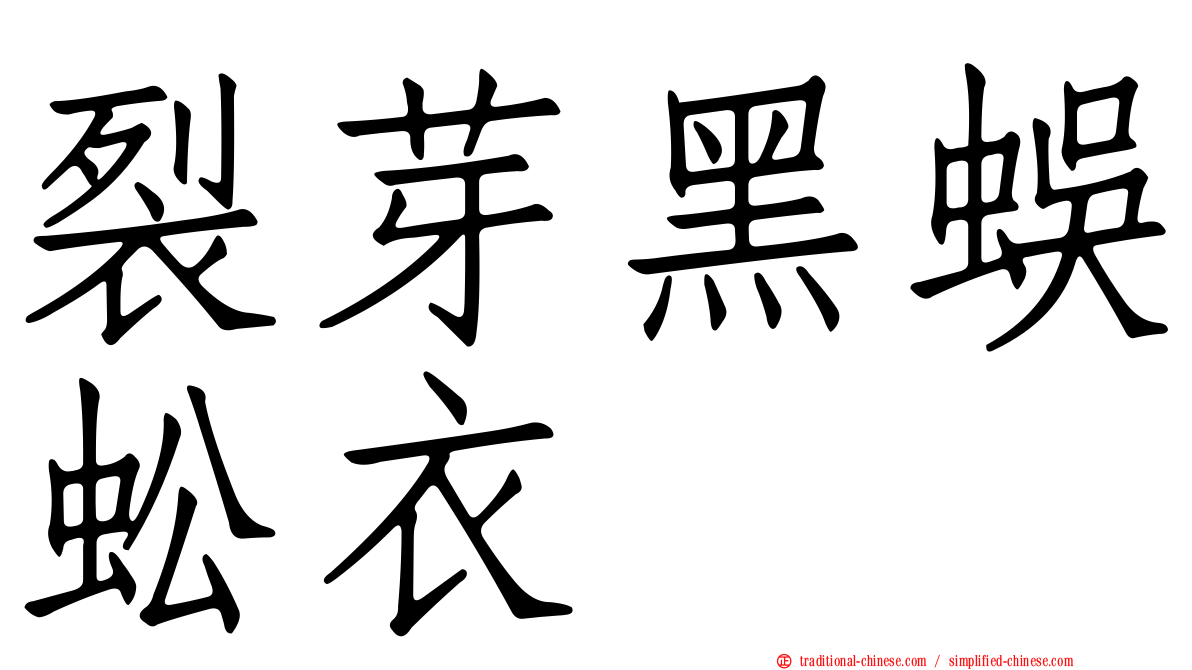 裂芽黑蜈蚣衣