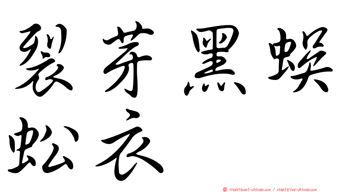 裂芽黑蜈蚣衣