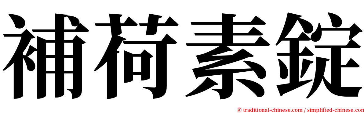 補荷素錠 serif font