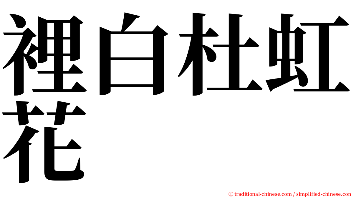 裡白杜虹花 serif font