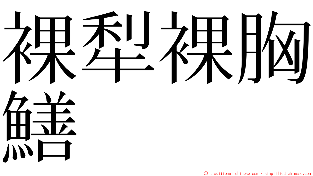 裸犁裸胸鱔 ming font