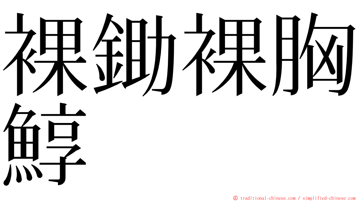 裸鋤裸胸鯙 ming font