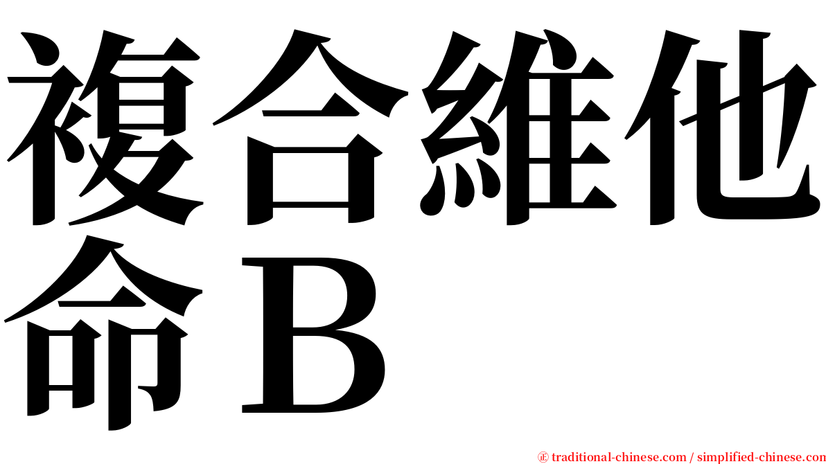 複合維他命Ｂ serif font