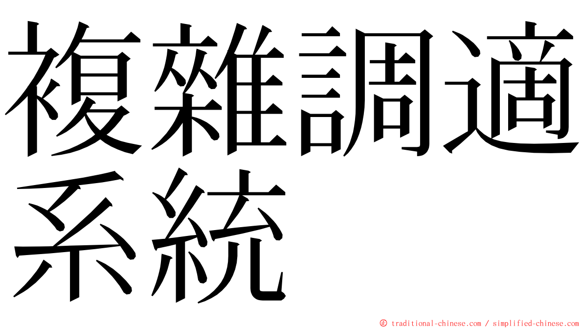 複雜調適系統 ming font