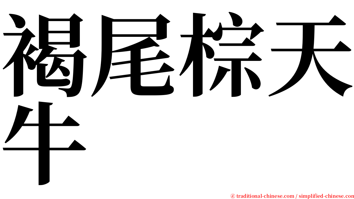 褐尾棕天牛 serif font