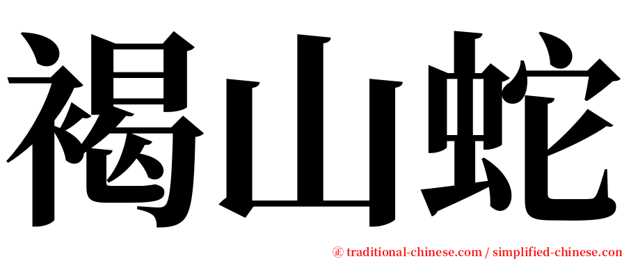 褐山蛇 serif font