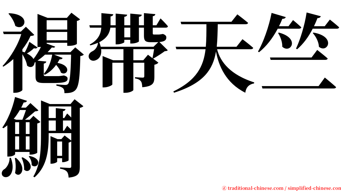 褐帶天竺鯛 serif font