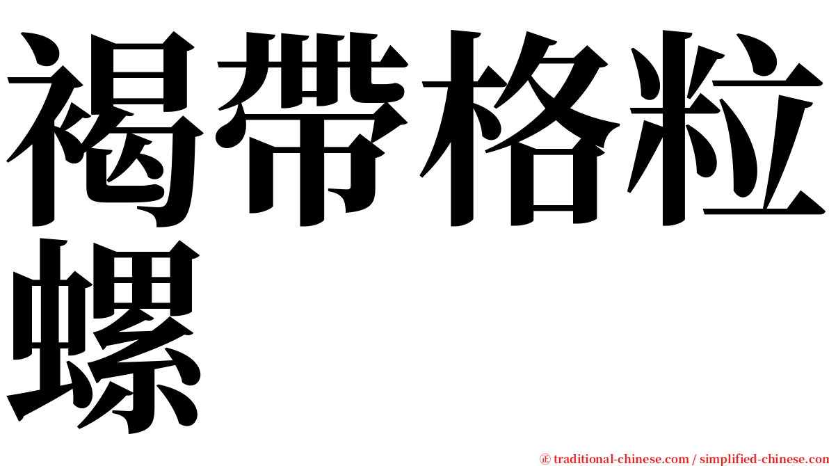 褐帶格粒螺 serif font