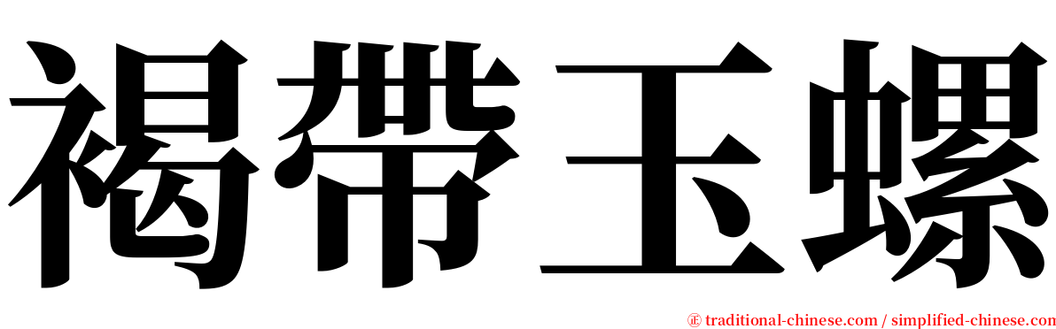 褐帶玉螺 serif font