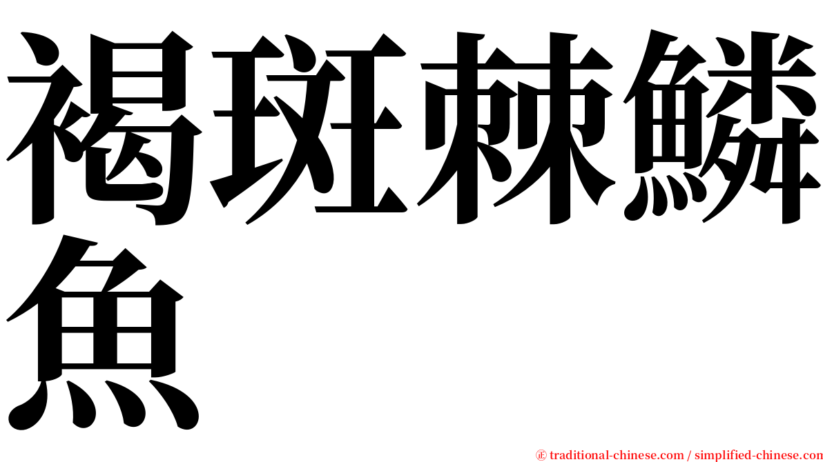 褐斑棘鱗魚 serif font
