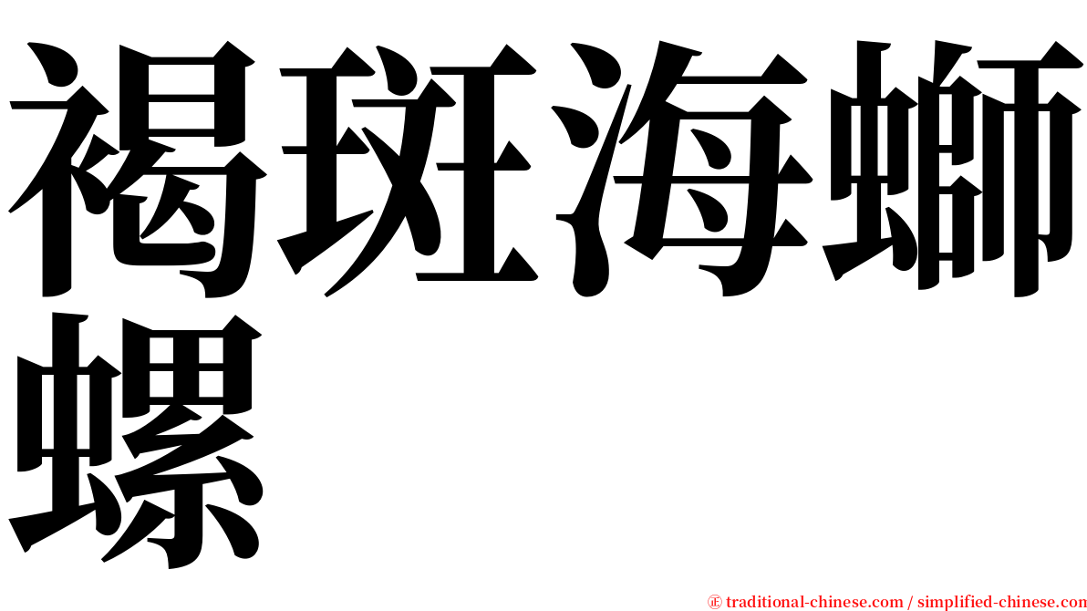 褐斑海螄螺 serif font