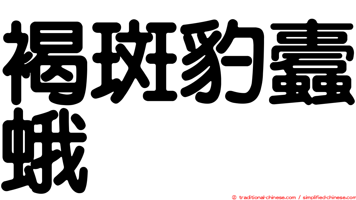 褐斑豹蠹蛾