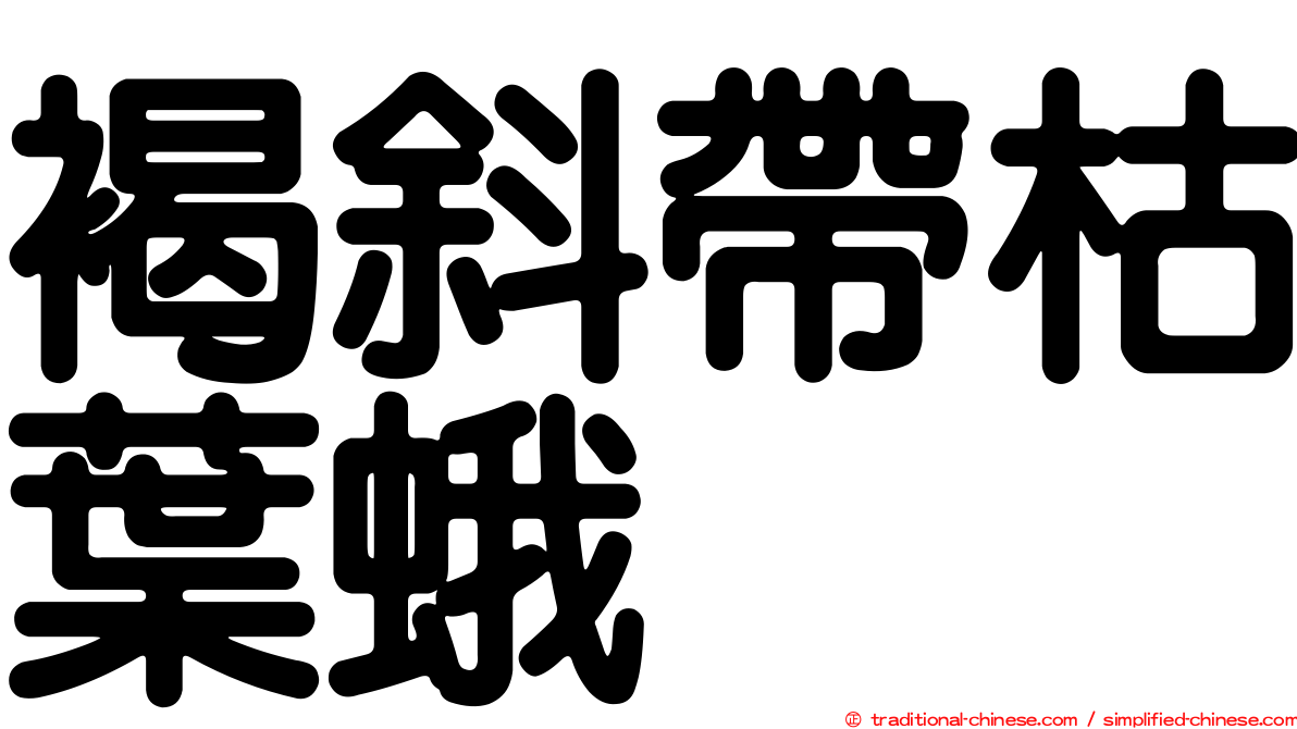 褐斜帶枯葉蛾
