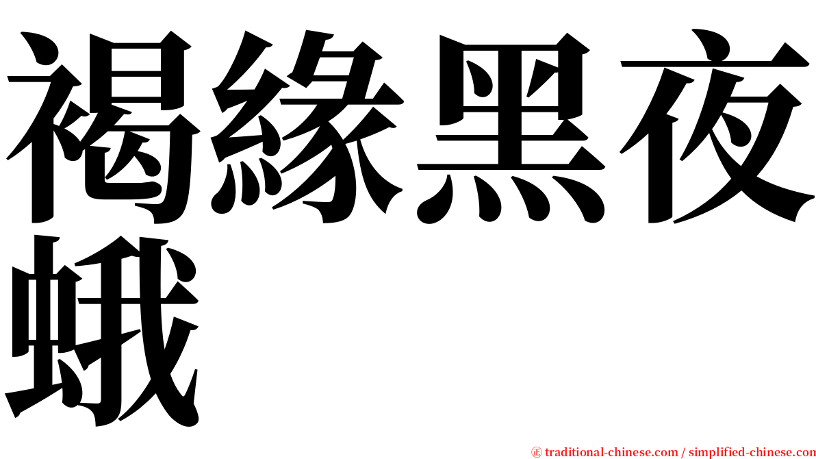 褐緣黑夜蛾 serif font