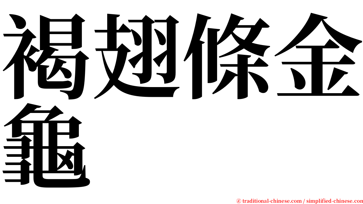 褐翅條金龜 serif font