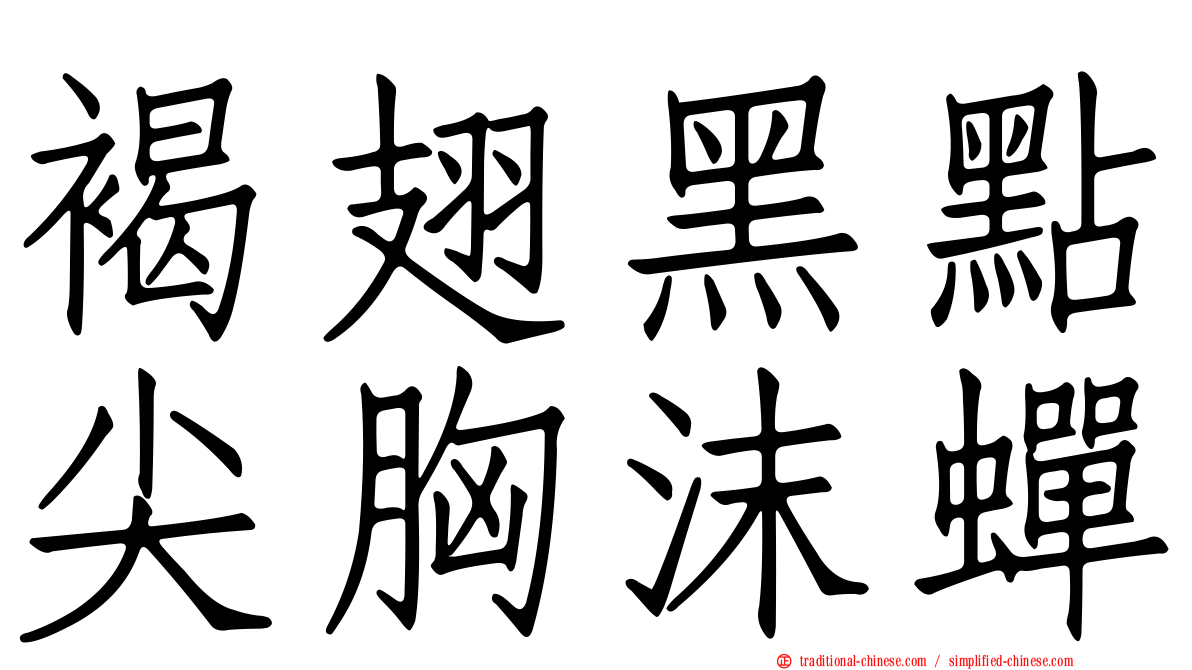 褐翅黑點尖胸沫蟬