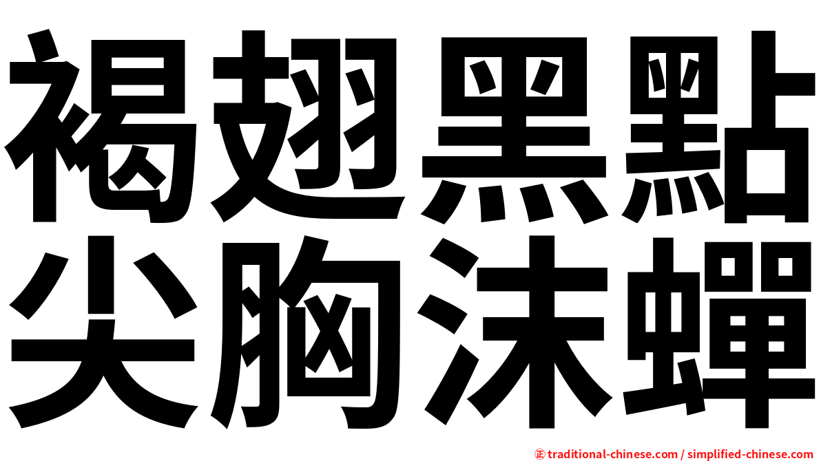 褐翅黑點尖胸沫蟬