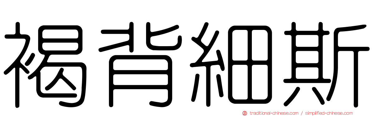 褐背細斯