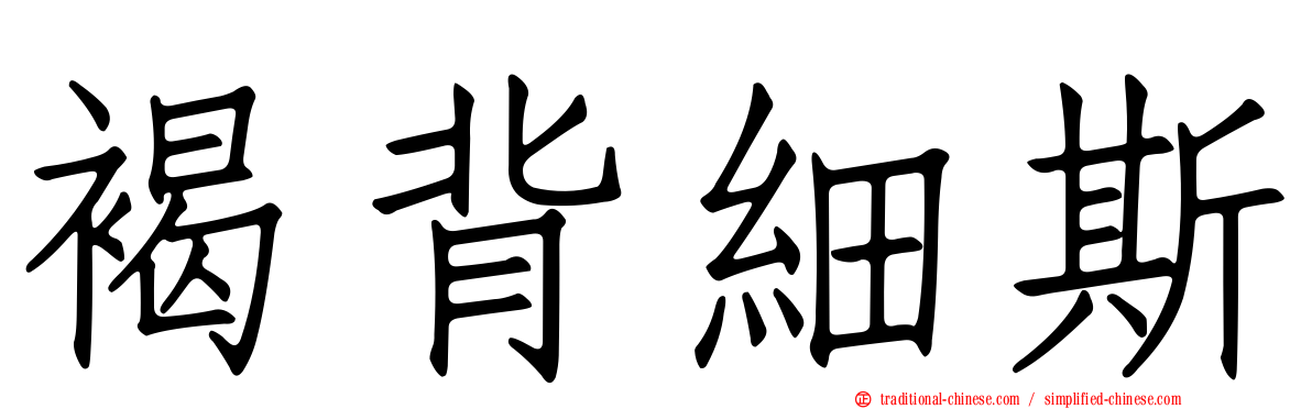 褐背細斯