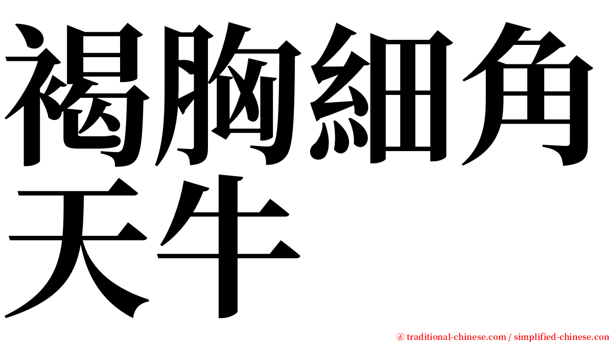 褐胸細角天牛 serif font