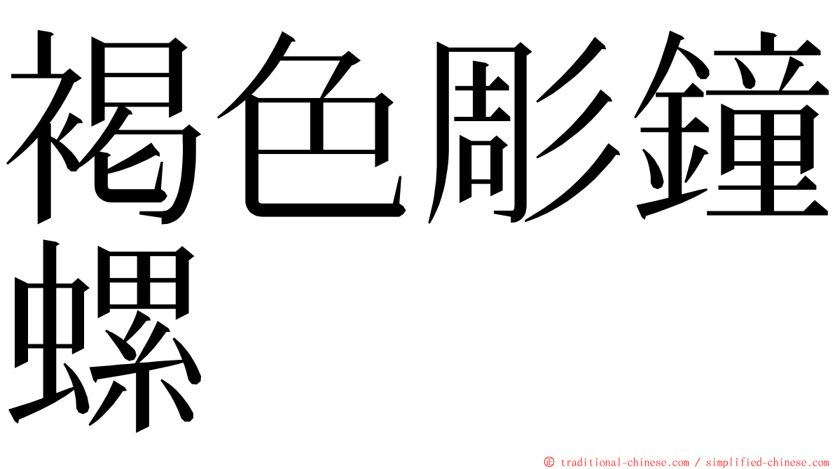 褐色彫鐘螺 ming font