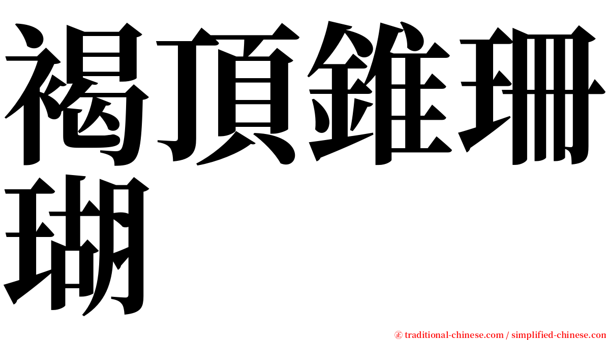 褐頂錐珊瑚 serif font