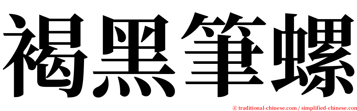 褐黑筆螺 serif font