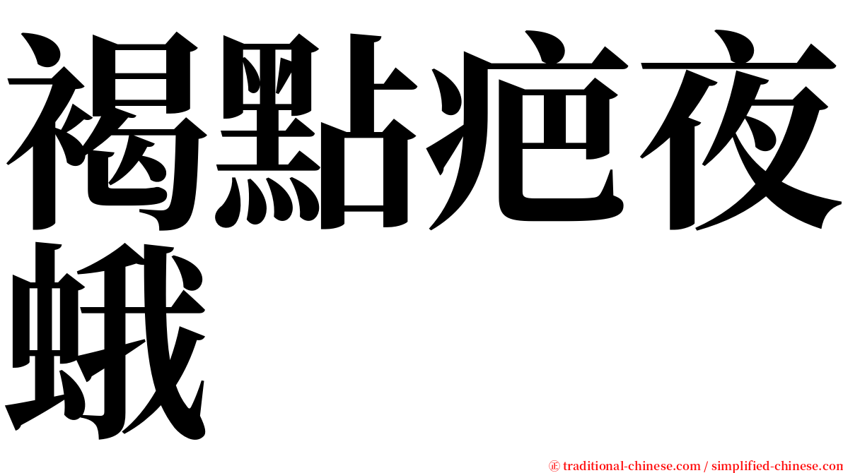 褐點疤夜蛾 serif font
