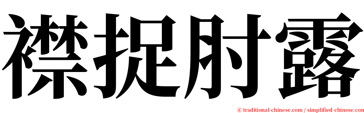 襟捉肘露 serif font